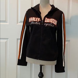 Harley Davidson zip front hooded sweatshirt